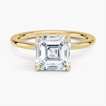 Perfect Fit 1.4mm Solitaire Ring Yellow Gold 18k Asscher Engagement Ring