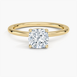 Perfect Fit 1.4mm Solitaire Ring Yellow Gold 18k Cushion Engagement Ring