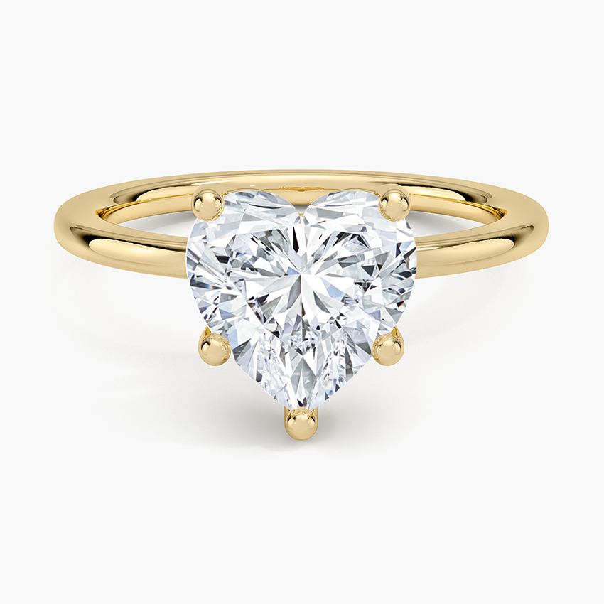 Perfect Fit 1.4mm Solitaire Ring Yellow Gold 18k Heart Engagement Ring
