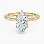 Perfect Fit 1.4mm Solitaire Ring Yellow Gold 18k Marquise Engagement Ring