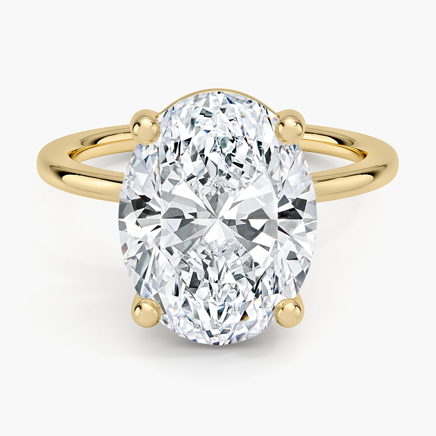 Perfect Fit 1.4mm Solitaire Ring Yellow Gold 18k Oval Engagement Ring