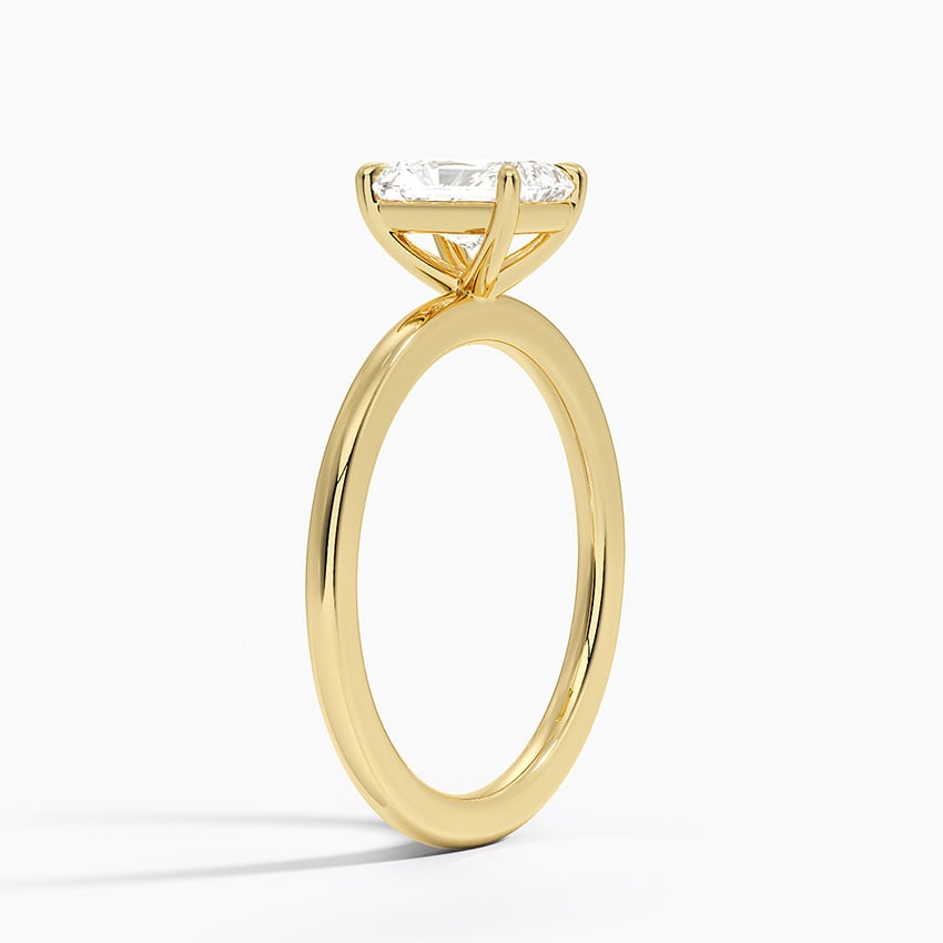 Audrey Perfect Fit 1.4mm Solitaire Ring Yellow Gold 18k Radiant Engagement Ring