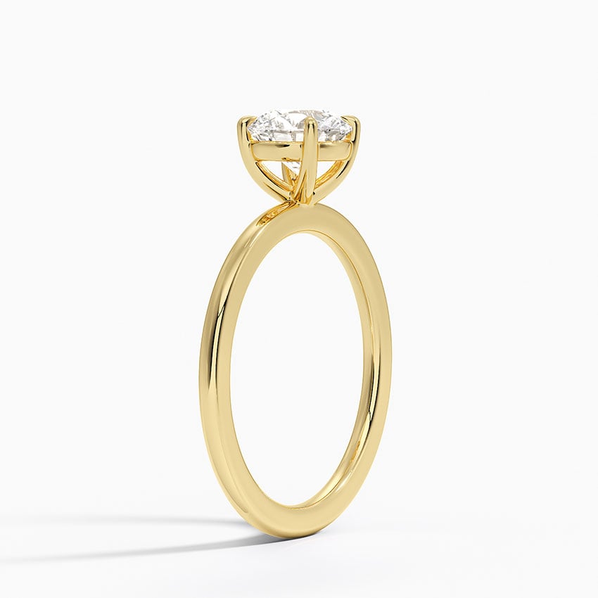 Audrey Perfect Fit 1.4mm Solitaire Ring Yellow Gold 18k Round Engagement Ring