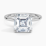 Audrey Perfect Fit 1.4mm Solitaire Ring Platinum Asscher Engagement Ring