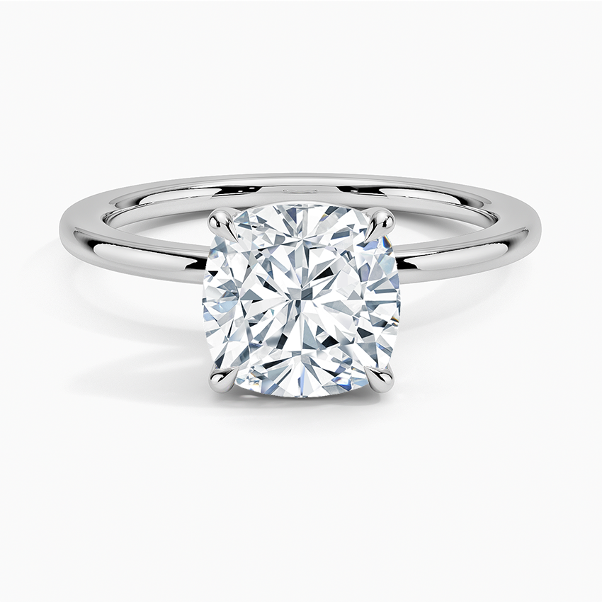Audrey Perfect Fit 1.4mm Solitaire Ring Platinum Cushion Engagement Ring