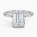Audrey Perfect Fit 1.4mm Solitaire Ring Platinum Emerald Engagement Ring