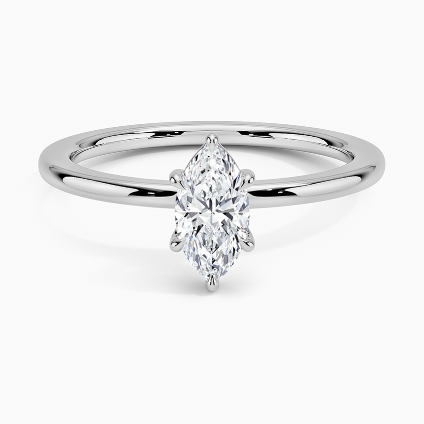 Audrey Perfect Fit 1.4mm Solitaire Ring Platinum Marquise Engagement Ring