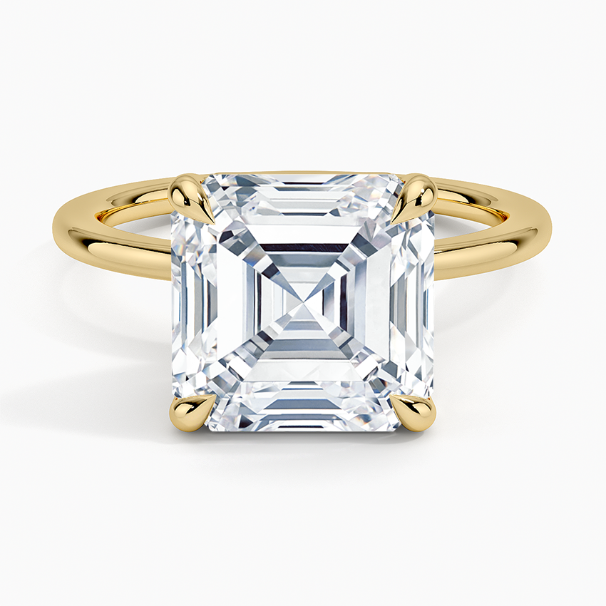 Audrey Perfect Fit 1.4mm Solitaire Ring Yellow Gold 18k Asscher Engagement Ring