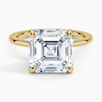 Audrey Perfect Fit 1.4mm Solitaire Ring Yellow Gold 18k Asscher Engagement Ring