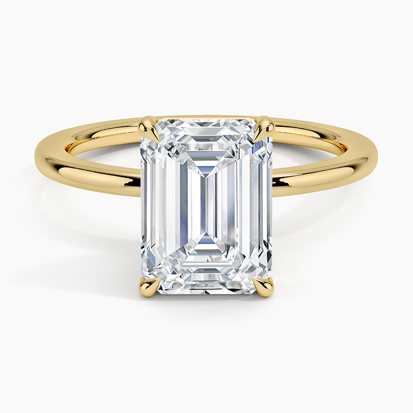 Audrey Perfect Fit 1.4mm Solitaire Ring Yellow Gold 18k Emerald Engagement Ring