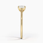 1.4mm Provence Solitaire Ring Yellow Gold 18k Asscher Engagement Ring
