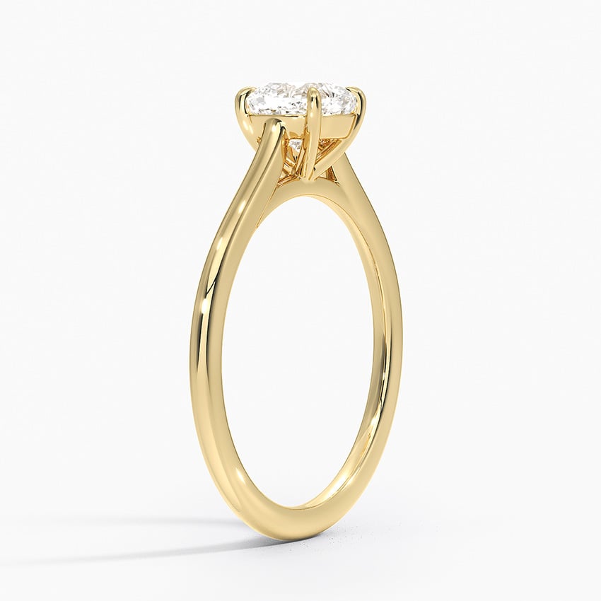 1.4mm Provence Solitaire Ring Yellow Gold 18k Cushion Engagement Ring