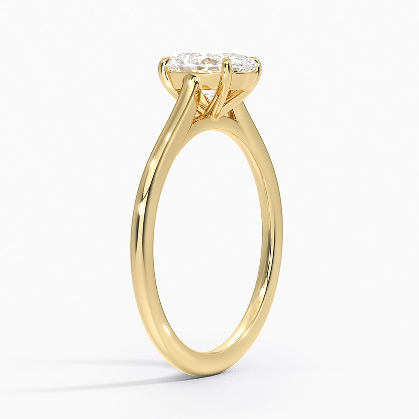 1.4mm Provence Solitaire Ring Yellow Gold 18k Oval Engagement Ring