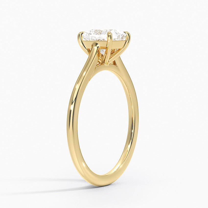 1.4mm Provence Solitaire Ring Yellow Gold 18k Princess Engagement Ring