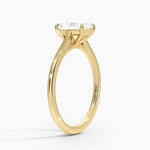 1.4mm Provence Solitaire Ring Yellow Gold 18k Radiant Engagement Ring