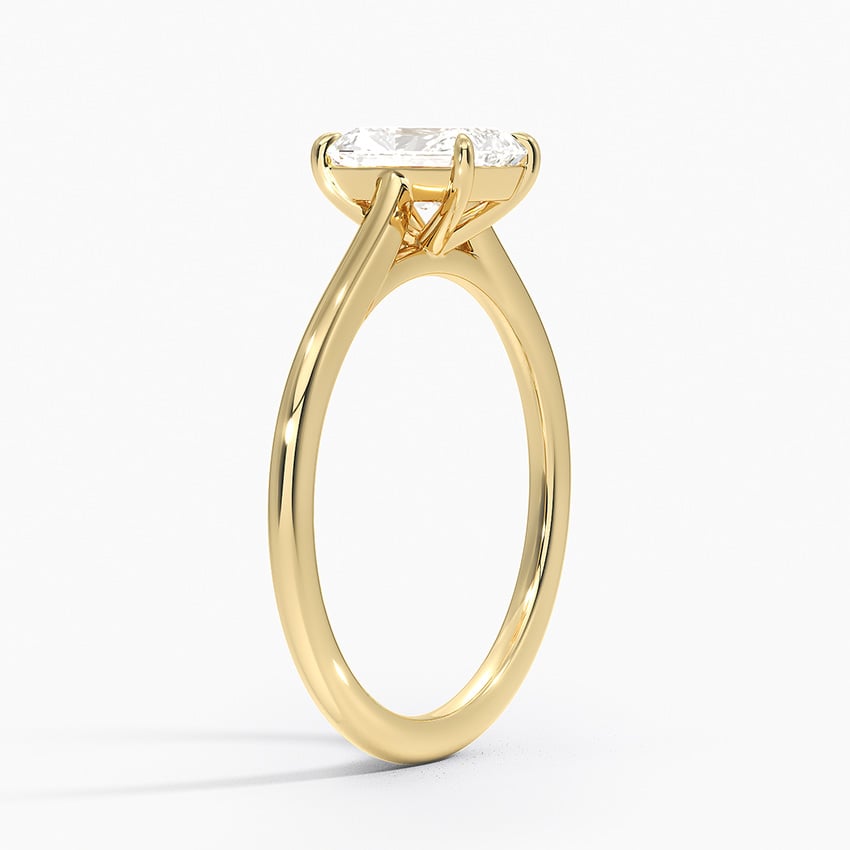 1.4mm Provence Solitaire Ring Yellow Gold 18k Radiant Engagement Ring