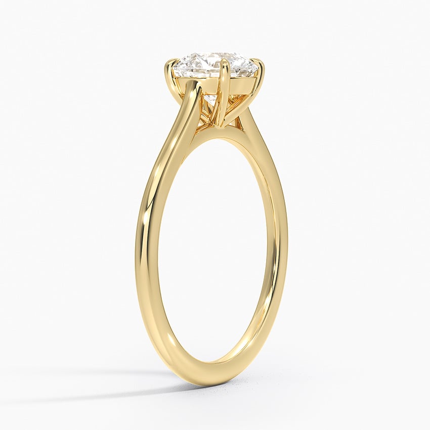 1.4mm Provence Solitaire Ring Yellow Gold 18k Round Engagement Ring