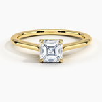1.4mm Provence Solitaire Ring Yellow Gold 18k Asscher Engagement Ring
