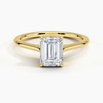 1.4mm Provence Solitaire Ring Yellow Gold 18k Emerald Engagement Ring