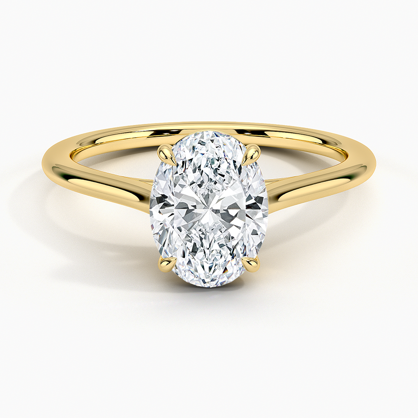 1.4mm Provence Solitaire Ring Yellow Gold 18k Oval Engagement Ring