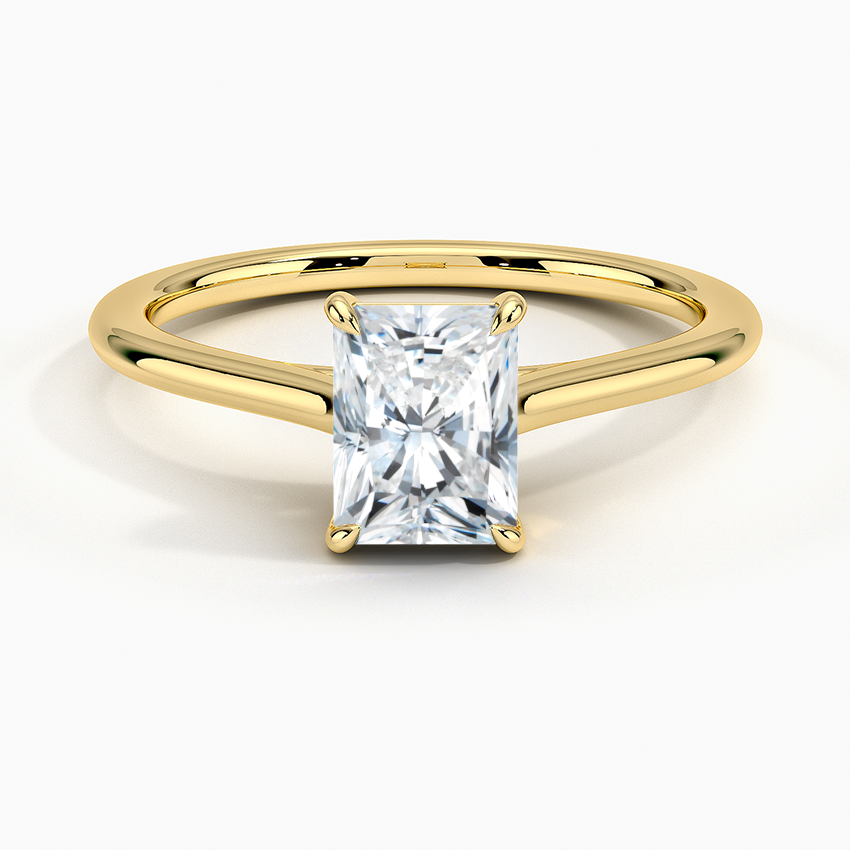 1.4mm Provence Solitaire Ring Yellow Gold 18k Radiant Engagement Ring