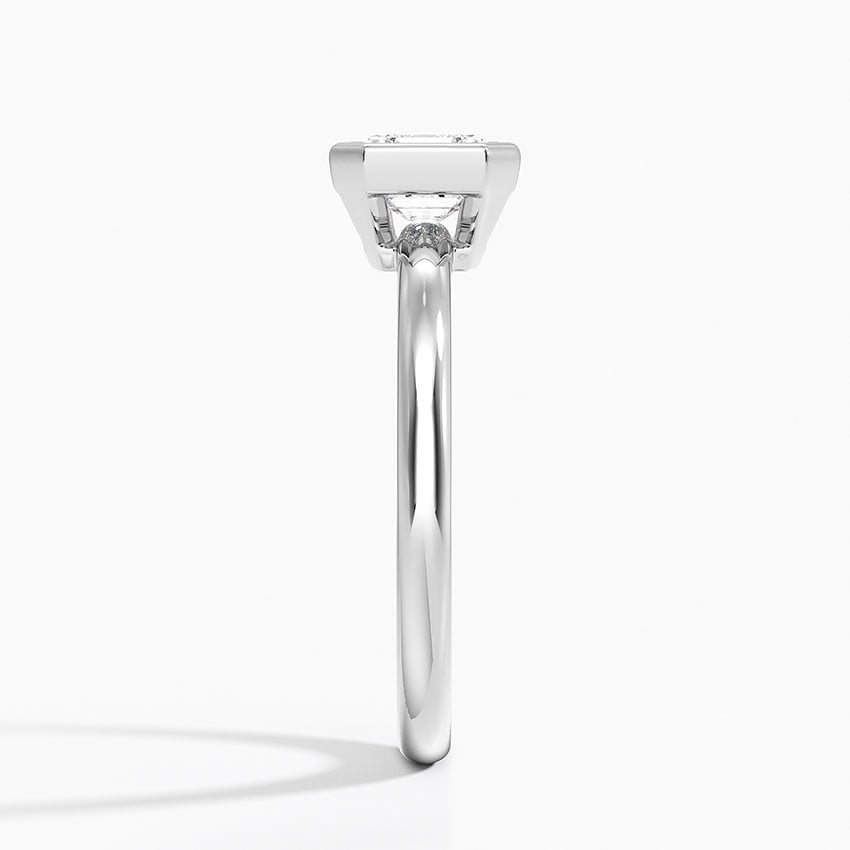 Julietta Bezel Solitaire Ring Platinum Asscher Engagement Ring
