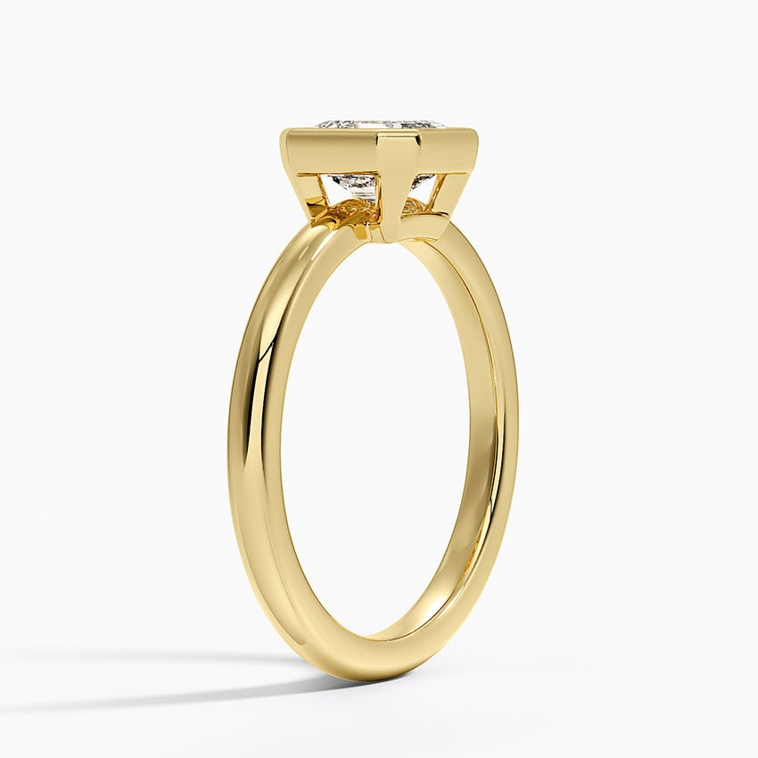 Julietta Bezel Solitaire Ring Yellow Gold 18k Asscher Engagement Ring