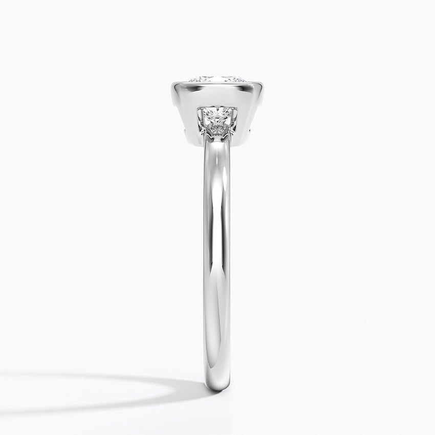 Julietta Bezel Solitaire Ring Platinum Cushion Engagement Ring