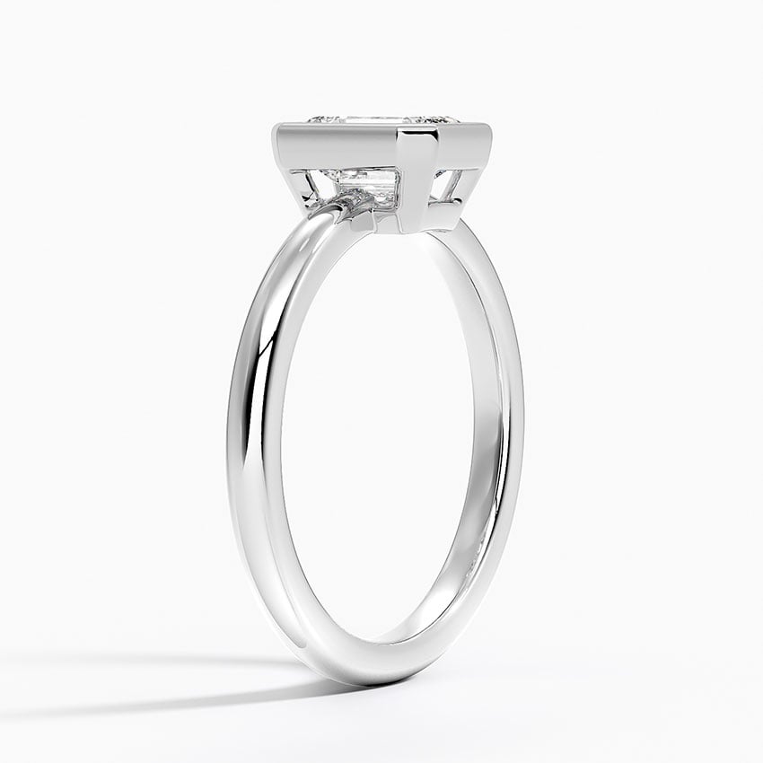 Julietta Bezel Solitaire Ring Platinum Emerald Engagement Ring
