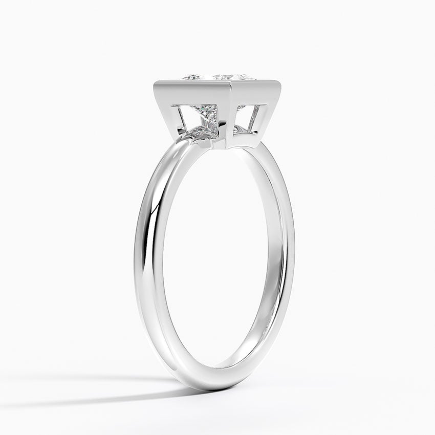 Julietta Bezel Solitaire Ring Platinum Princess Engagement Ring
