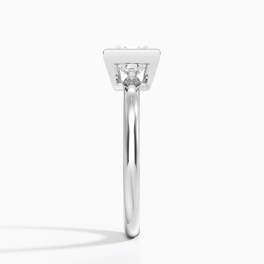 Julietta Bezel Solitaire Ring Platinum Princess Engagement Ring