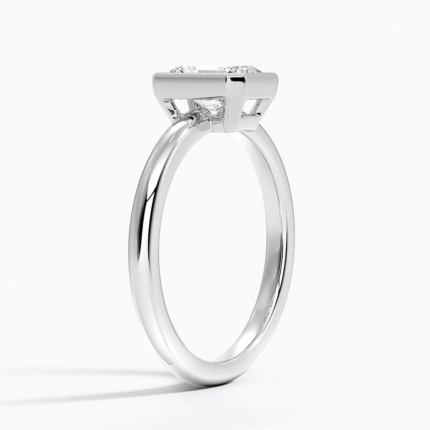 Julietta Bezel Solitaire Ring Platinum Radiant Engagement Ring