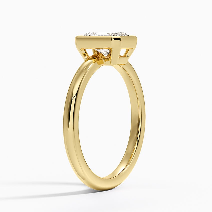 Julietta Bezel Solitaire Ring Yellow Gold 18k Radiant Engagement Ring