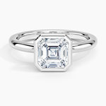Julietta Bezel Solitaire Ring Platinum Asscher Engagement Ring