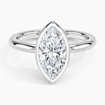 Julietta Bezel Solitaire Ring Platinum Marquise Engagement Ring
