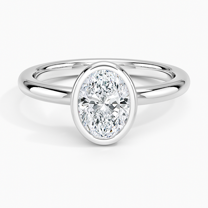 Julietta Bezel Solitaire Ring Platinum Oval Engagement Ring