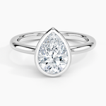 Julietta Bezel Solitaire Ring Platinum Pear Engagement Ring