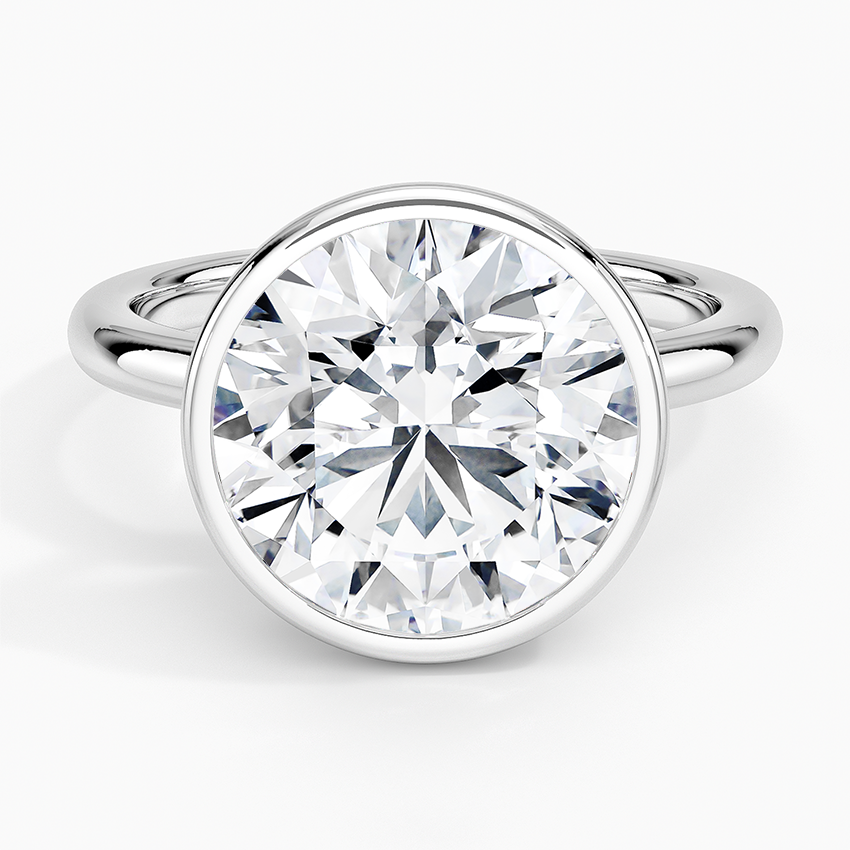 Julietta Bezel Solitaire Ring Platinum Round Engagement Ring