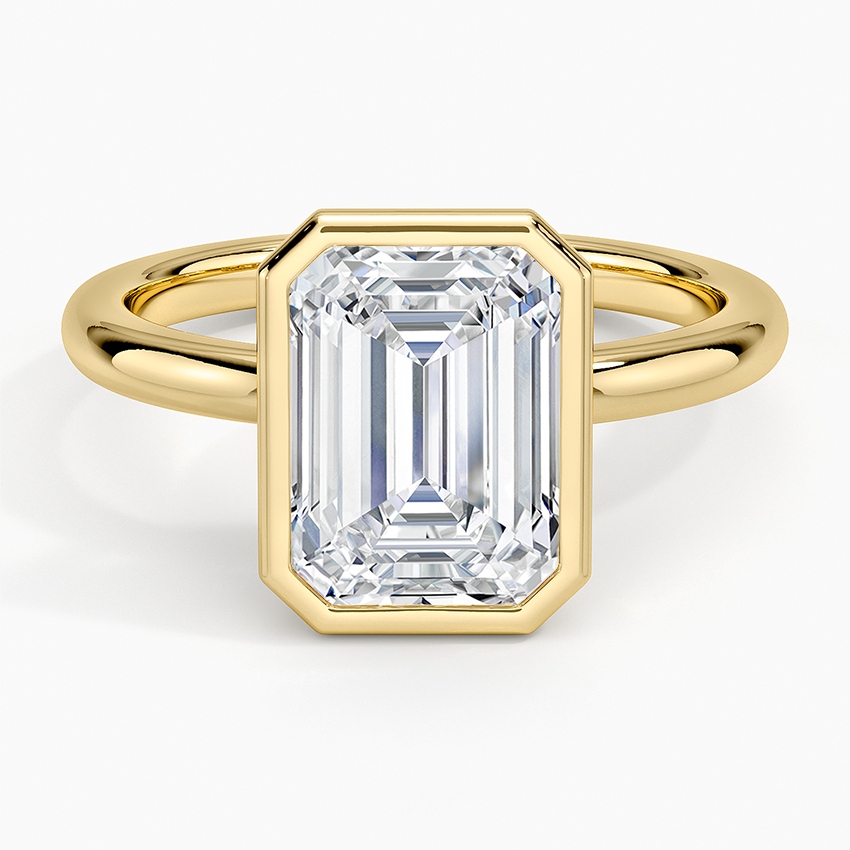Julietta Bezel Solitaire Ring Yellow Gold 18k Emerald Engagement Ring