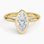Julietta Bezel Solitaire Ring Yellow Gold 18k Marquise Engagement Ring