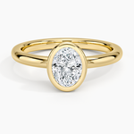 Julietta Bezel Solitaire Ring Yellow Gold 18k Oval Engagement Ring