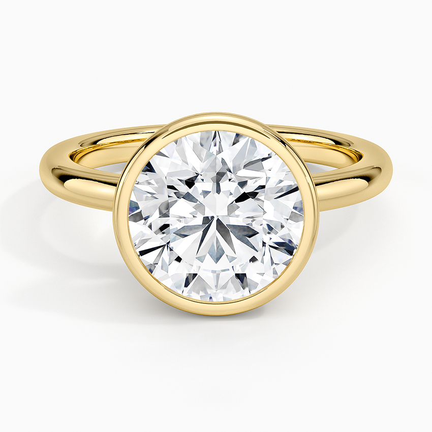 Julietta Bezel Solitaire Ring Yellow Gold 18k Round Engagement Ring