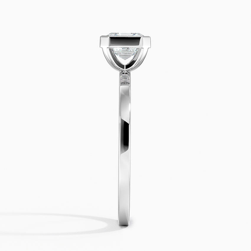 Noemi Bezel Ring Platinum Asscher Engagement Ring