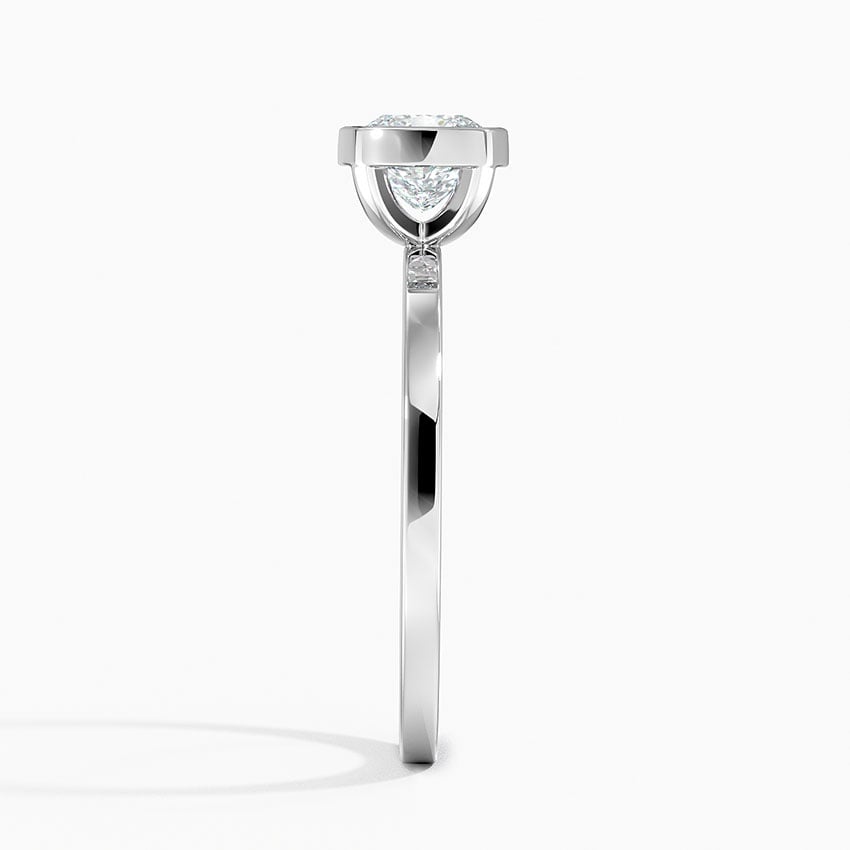Noemi Bezel Ring Platinum Cushion Engagement Ring
