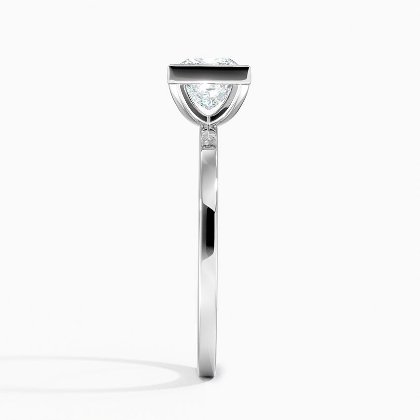 Noemi Bezel Ring Platinum Princess Engagement Ring