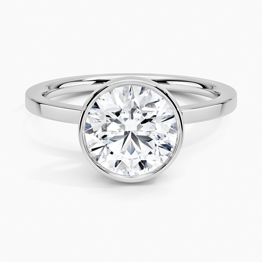 Noemi Bezel Ring Platinum Round Engagement Ring