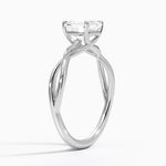 Alya Twist Solitaire Ring Platinum Asscher Engagement Ring