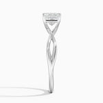 Alya Twist Solitaire Ring Platinum Asscher Engagement Ring