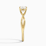 Alya Twist Solitaire Ring Yellow Gold 18k Cushion Engagement Ring