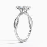 Alya Twist Solitaire Ring Platinum Marquise Engagement Ring